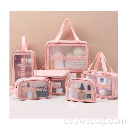 PU PVC Bolsa cosmética de cierre de bolsa personalizado impermeable